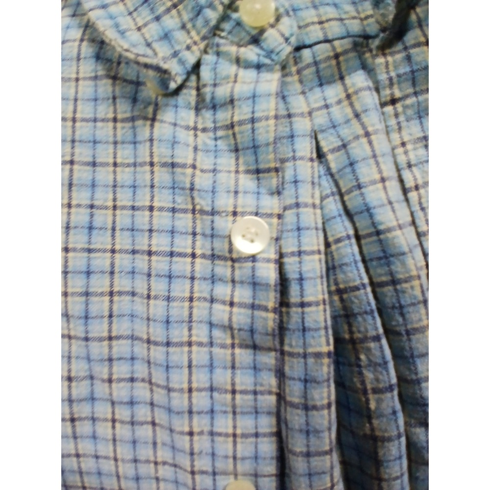 Route 66 Mens Blue Plaid Linen Blend Short Sleeve Button Down Shirt Large - Picture 6 of 6